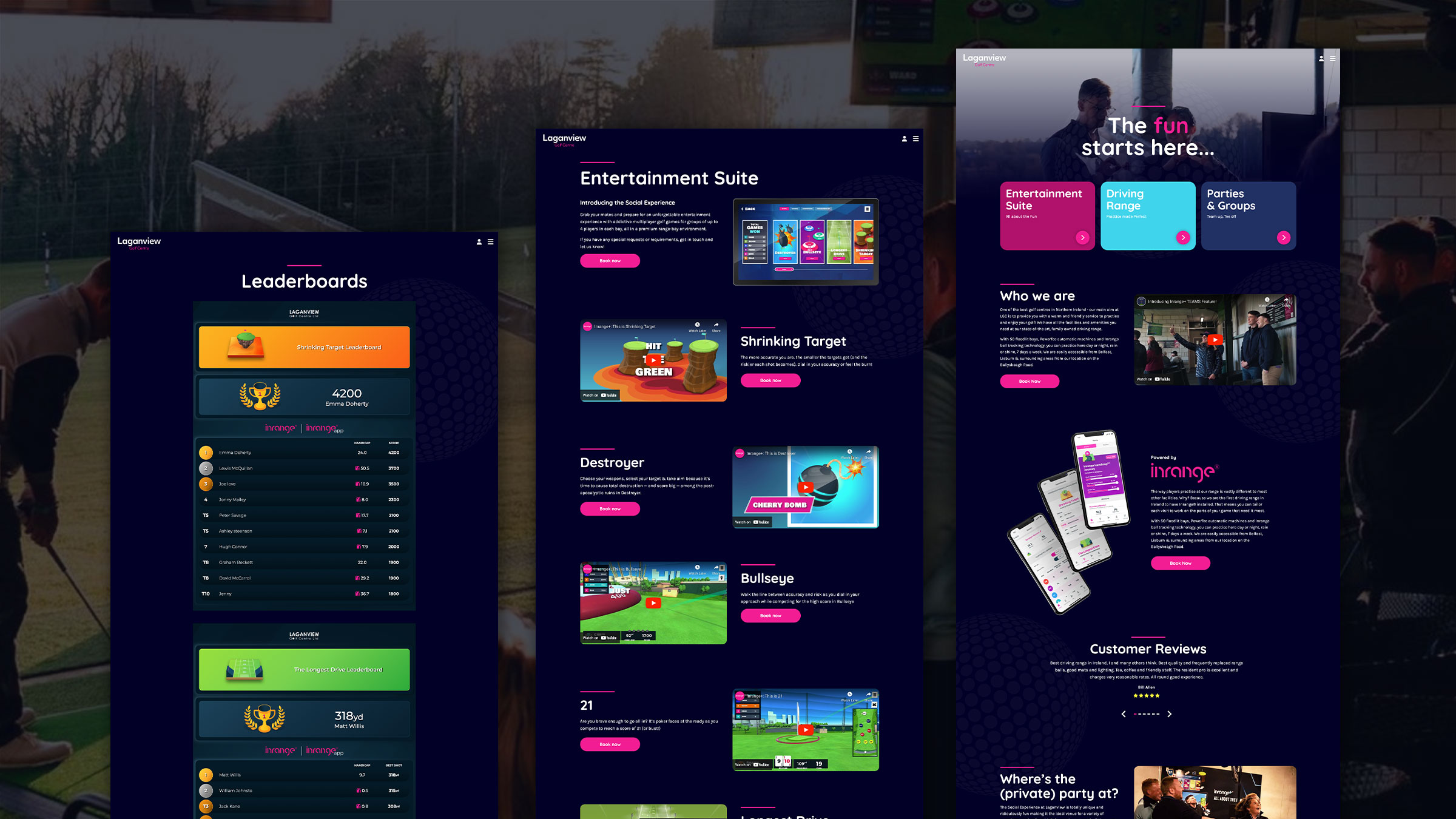 Laganview Golf Centre Website Design by Element Seven responsive, modern