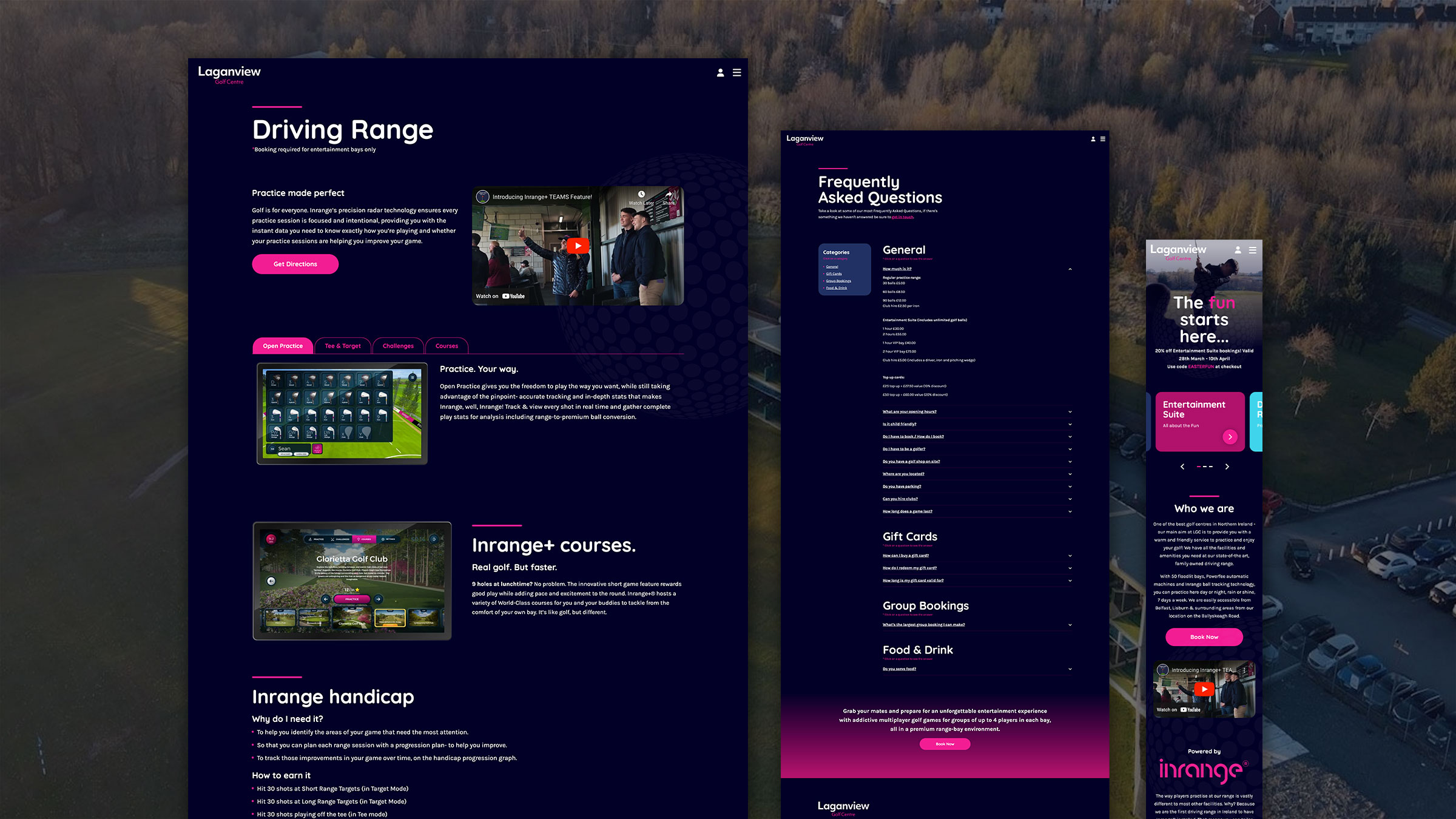 Laganview Golf Centre Website Design by Element Seven resppnsive, modern