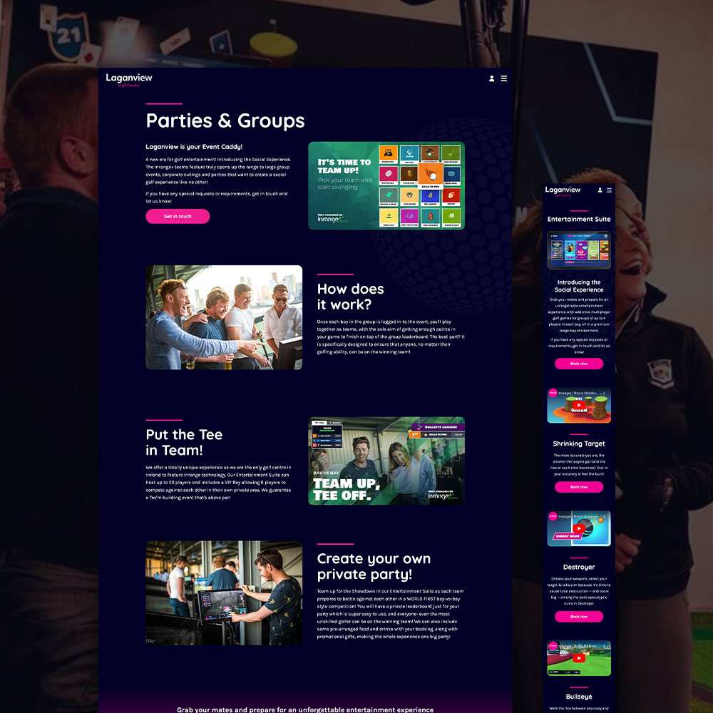 Laganview Golf Centre Website Design by Element Seven resppnsive, modern