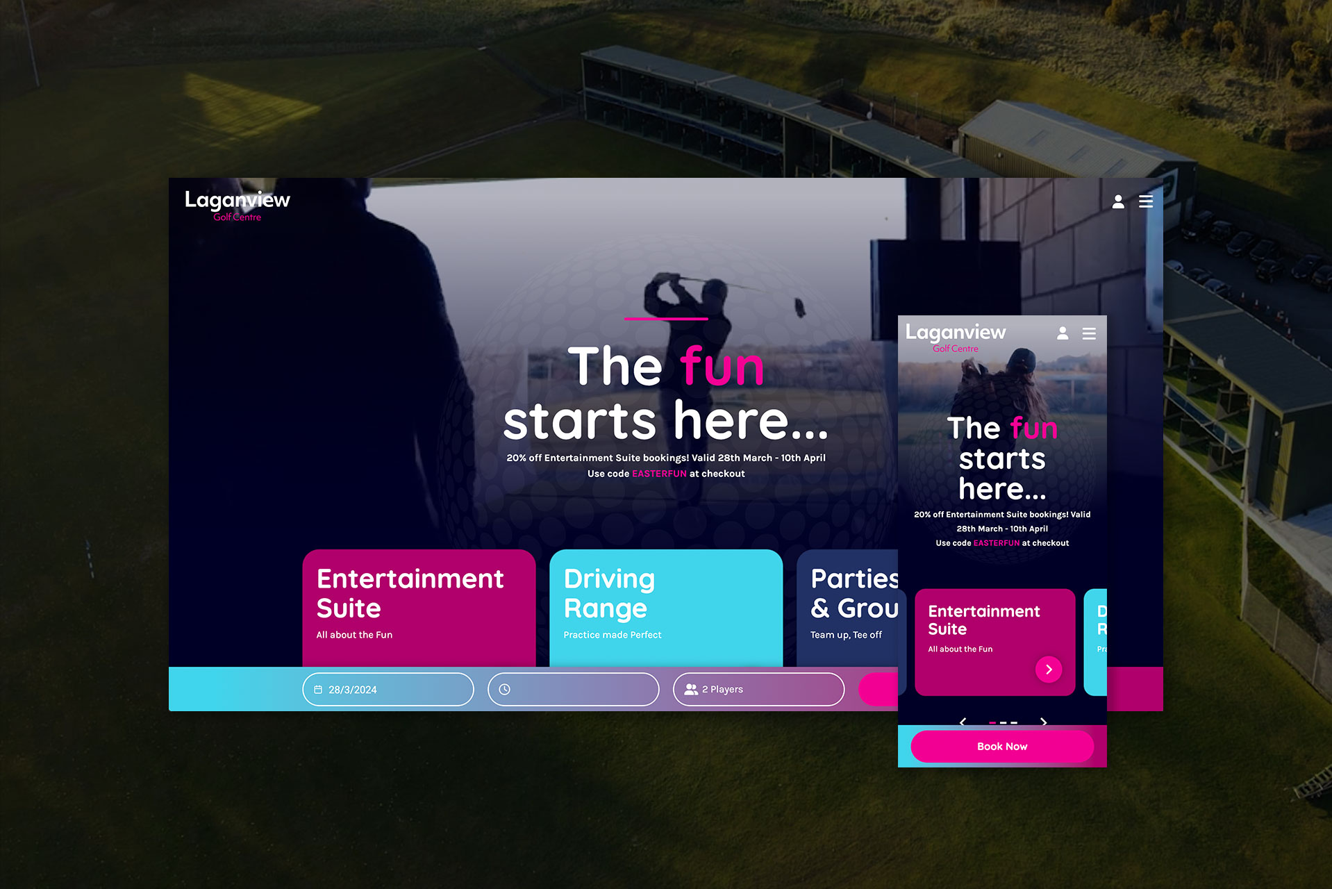 Laganview Golf Centre Website Design by Element Seven responsive, modern