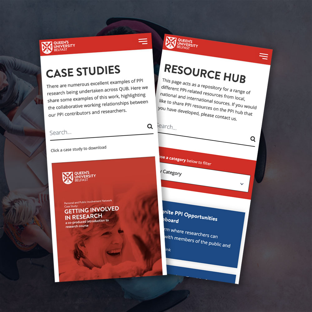 QUB PPI Hub Website Design by Element Seven responsive, modern