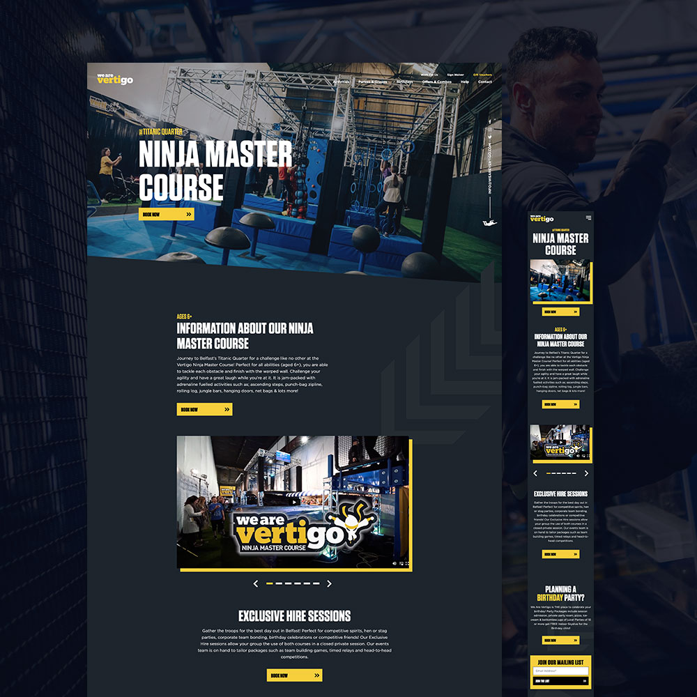 We Are Vertigo Website Design by Element Seven resppnsive, modern